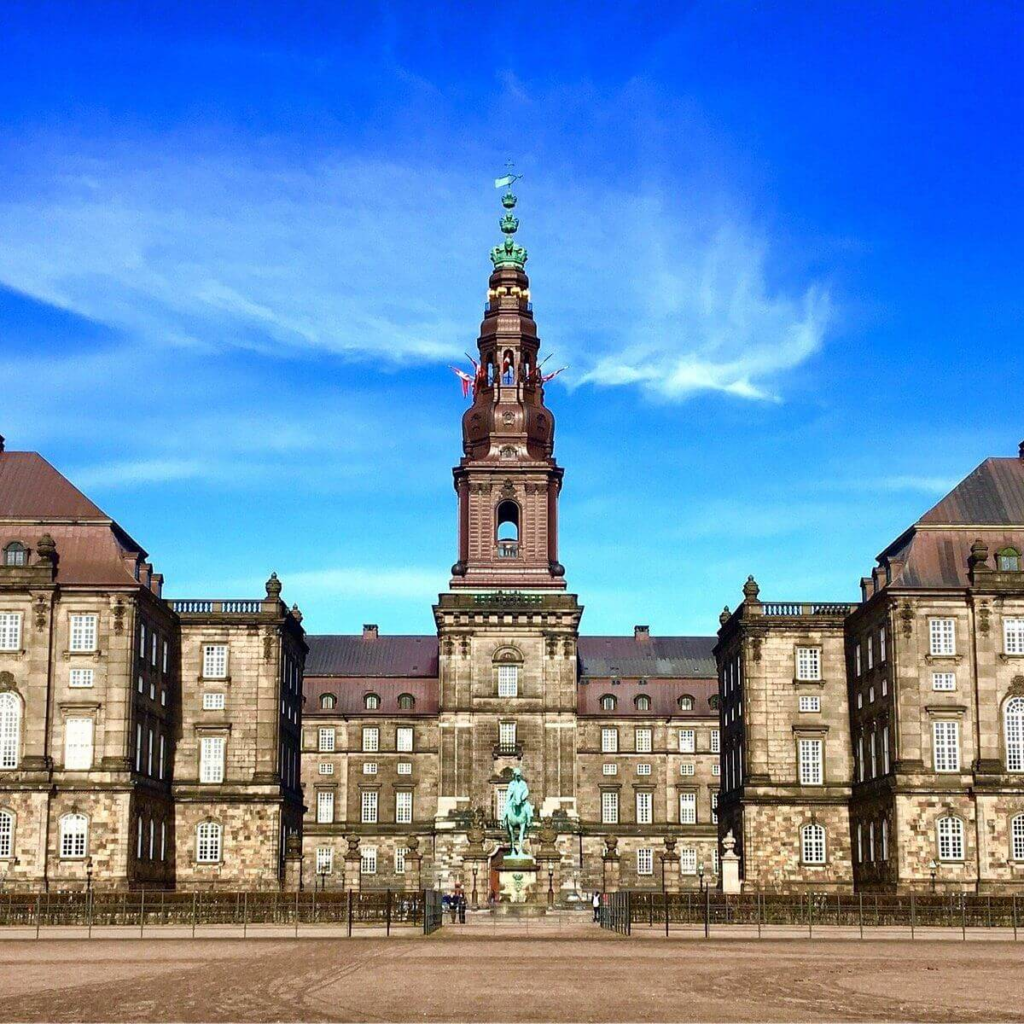 Christiansborg Palace in Copenhagen with its central tower