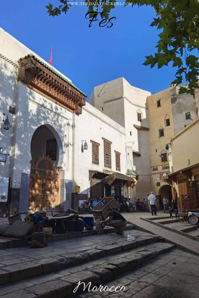Place Seffarine square in Fes with traditional coppersmiths