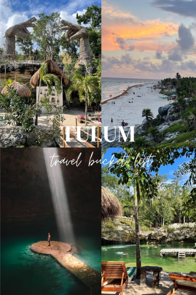 Tulum travel highlights featuring beaches, cenotes, jungle resorts, and scenic views