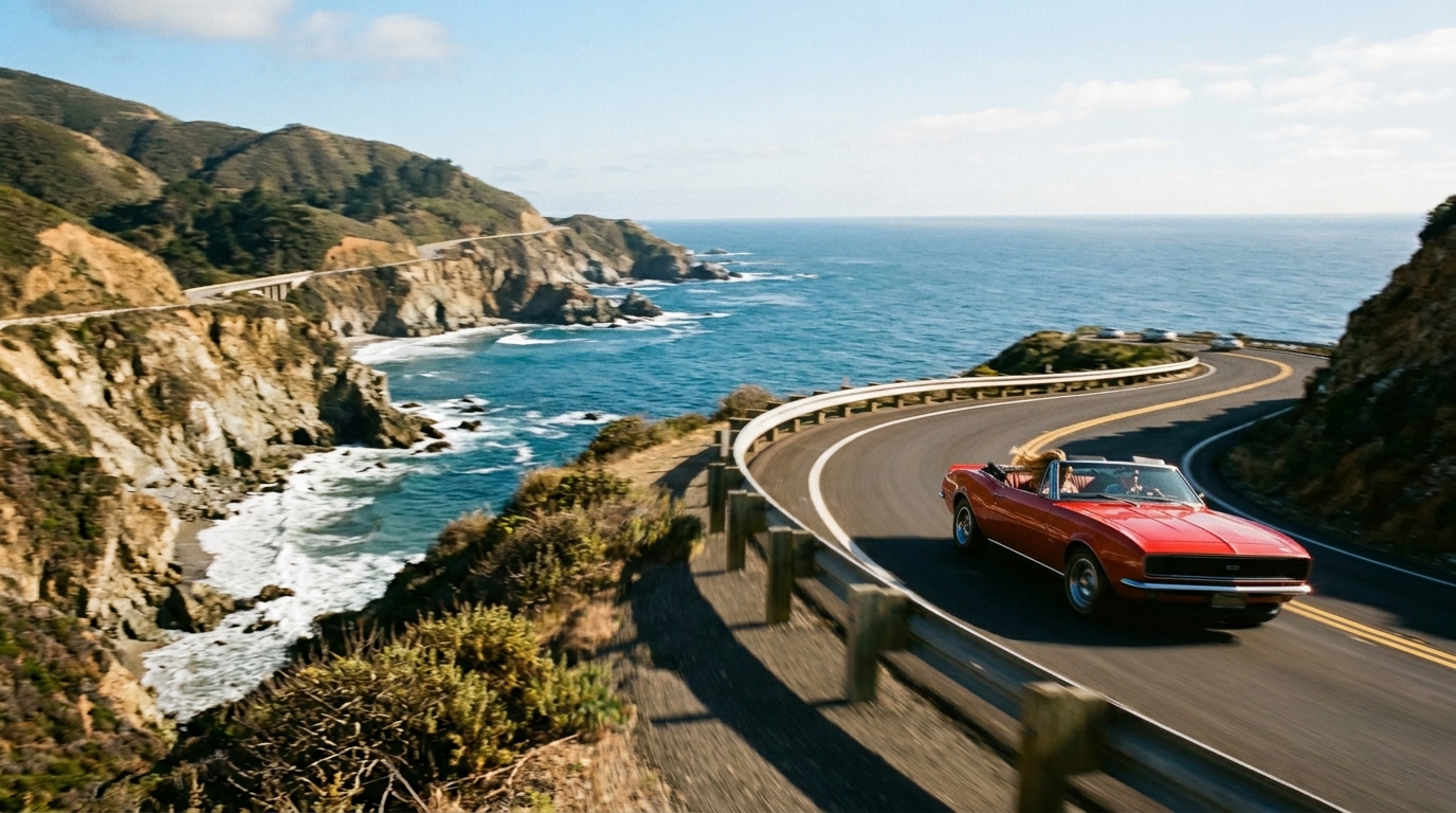 Coastal freedom and winding roads.