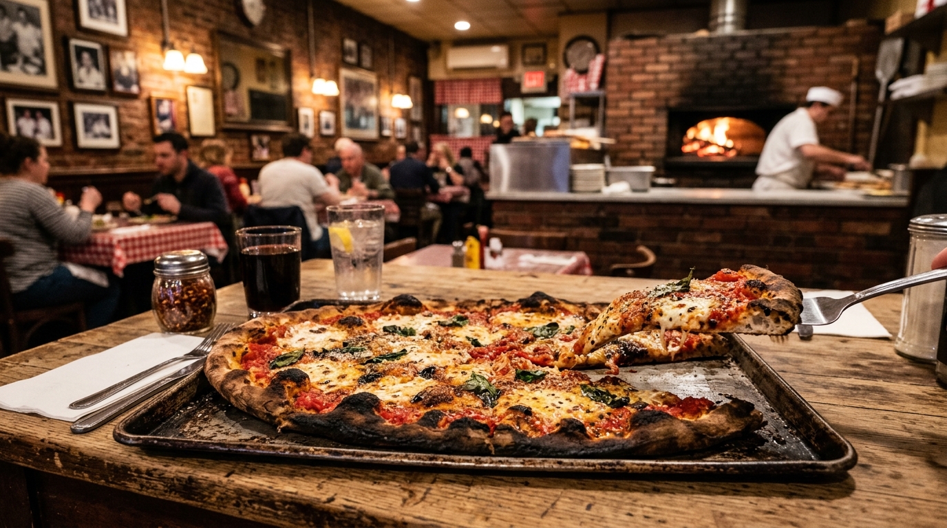 New Haven coal-fired pizza